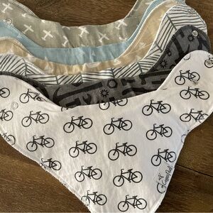 Copper Pearl Bandana Baby Bibs Bundle of 8 Cotton Bicycle Plane Tools Boat